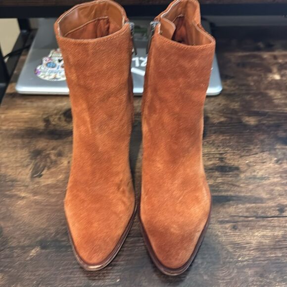 Sam Edelman Rust Brownieh Orange Booties size 7 - Picture 5 of 11